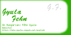 gyula fehn business card